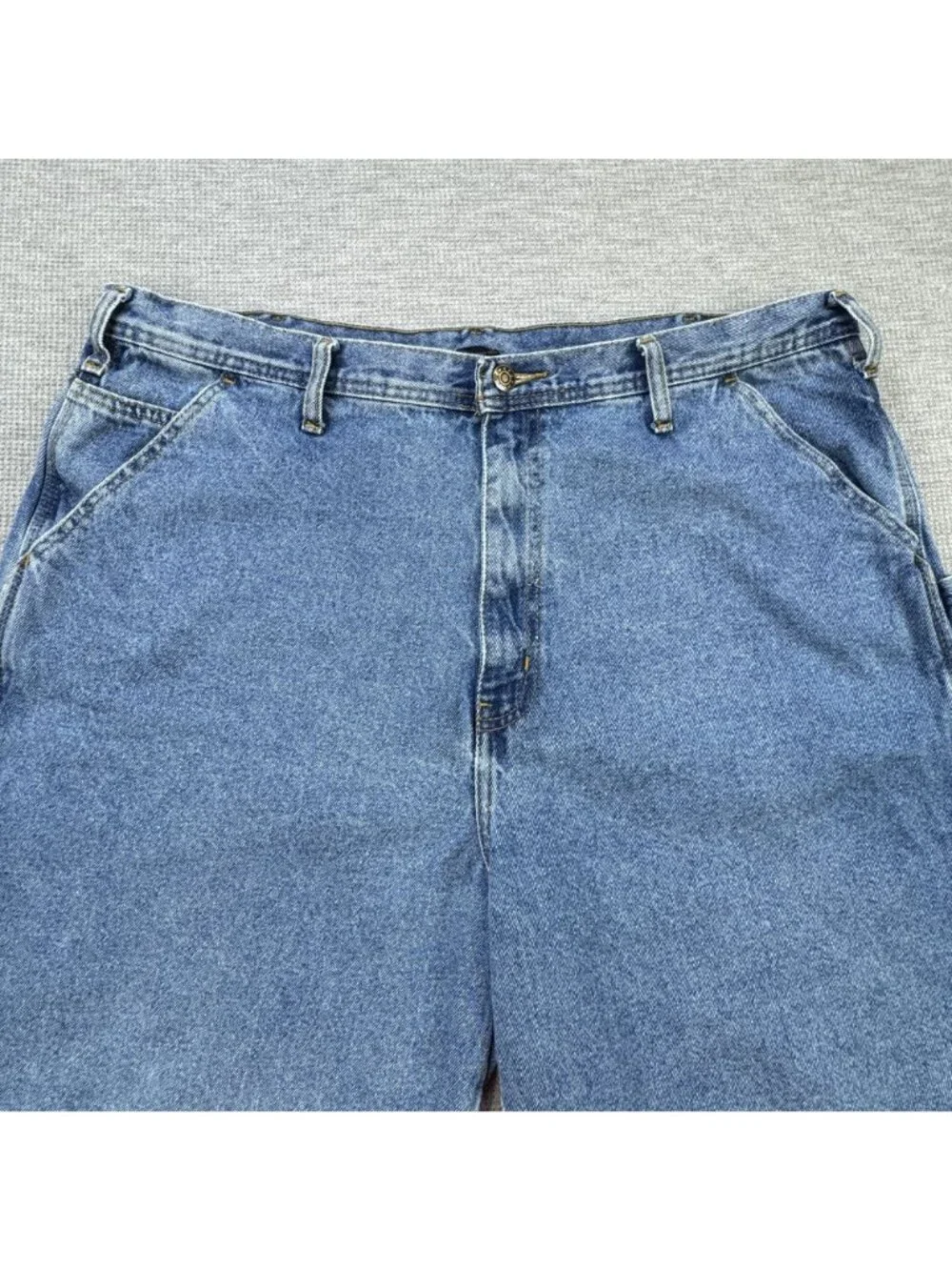 Denim Carpenter Shorts Mens Size 40 Blue Casual Workwear 100% Cotton Pockets